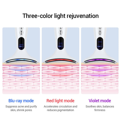 EMS Face Lifting Neck Tightening Vibrator Skin Care Red Light IPL